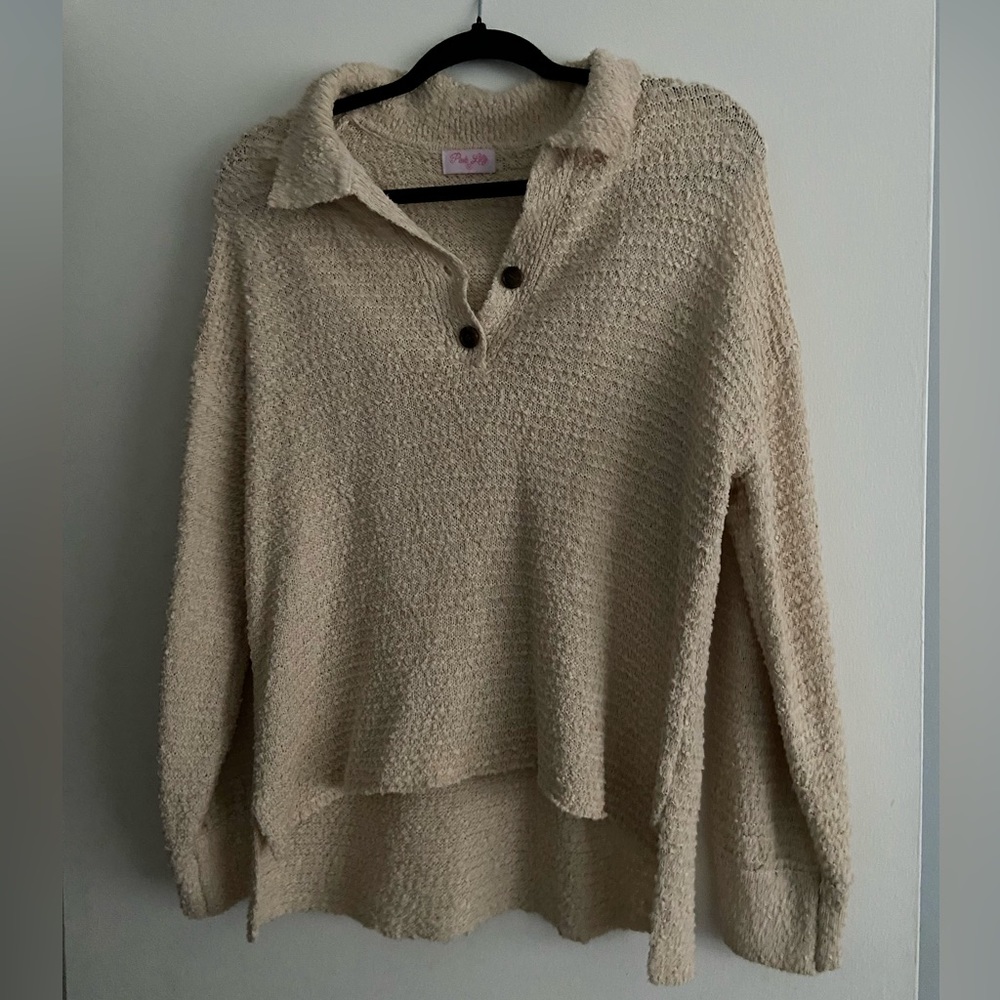 Oatmeal Henley Top